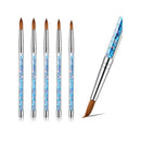 Patelai 5 Pieces Acrylic Nail Brush for Acrylic Powder Nail Design Brush Painting Drawing Pens | Color Blue