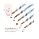 Patelai 5 Pieces Acrylic Nail Brush for Acrylic Powder Nail Design Brush Painting Drawing Pens | Color Blue
