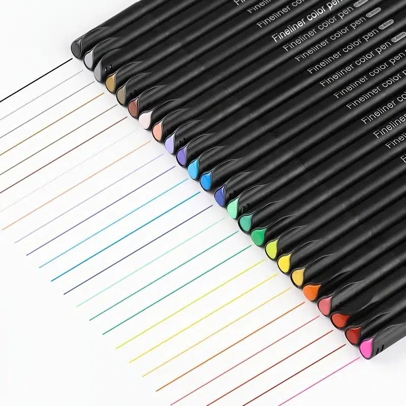 24pcs Colorful Pens | Color Pens Set | Bright Colors Fine Point Pens Colored Pens