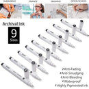 9pcs | Set Black Micro-Pen Fineliner Ink Pens | Precision Multiliner Fine Point Drawing Pens