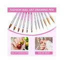 13 Pieces Nail Brushes for Acrylic Application Acrylic Nail Brushes Set Includes 6 Nail Painting Design Pen