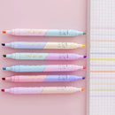 6pcs | Pack Dual Head Dual Color Highlighter Student Lesson Book Marker Pen | Painting Tools Set
