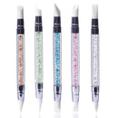 Sularpek 5Pcs Silicone Nail Art Acrylic Pen Brushes | Rhinestone Handle Double-Ended Nail Art Pen