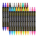 24pcs Dual Head Tip Acrylic Paint Markers Pen Set Fine Tip Medium Tip For Rock Painting | Ceramic | Wood | Fabric | Plastic | Canvas | Glass