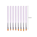 8 Pcs Nail Brush Pen Premium Upgrade Wood Handle | Gradient Painting Brush Set UV Gel Flower Drawing Pen Purple Wood