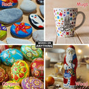 24pcs Dual Head Tip Acrylic Paint Markers Pen Set Fine Tip Medium Tip For Rock Painting | Ceramic | Wood | Fabric | Plastic | Canvas | Glass