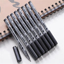 9pcs/Set Waterproof Art Markers Brush Pen Office Student School Painting Line Drawing Black Fine Sketch Pens Art Supplies For Office School