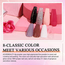 AZUREBEAUTY 17 Pcs Dip Powder Nail Kit Starter | 8 Colors Classic Nude Brown Pink All Season Acrylic Dipping Powder Liquid Set