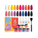 Beetles Dip Powder Nail Kit 20 Dip Powder Colors Sunset Yellow Collection Orange-Red-Blue Colors Dip Nails Powder Kit | D-Sunset Soiree