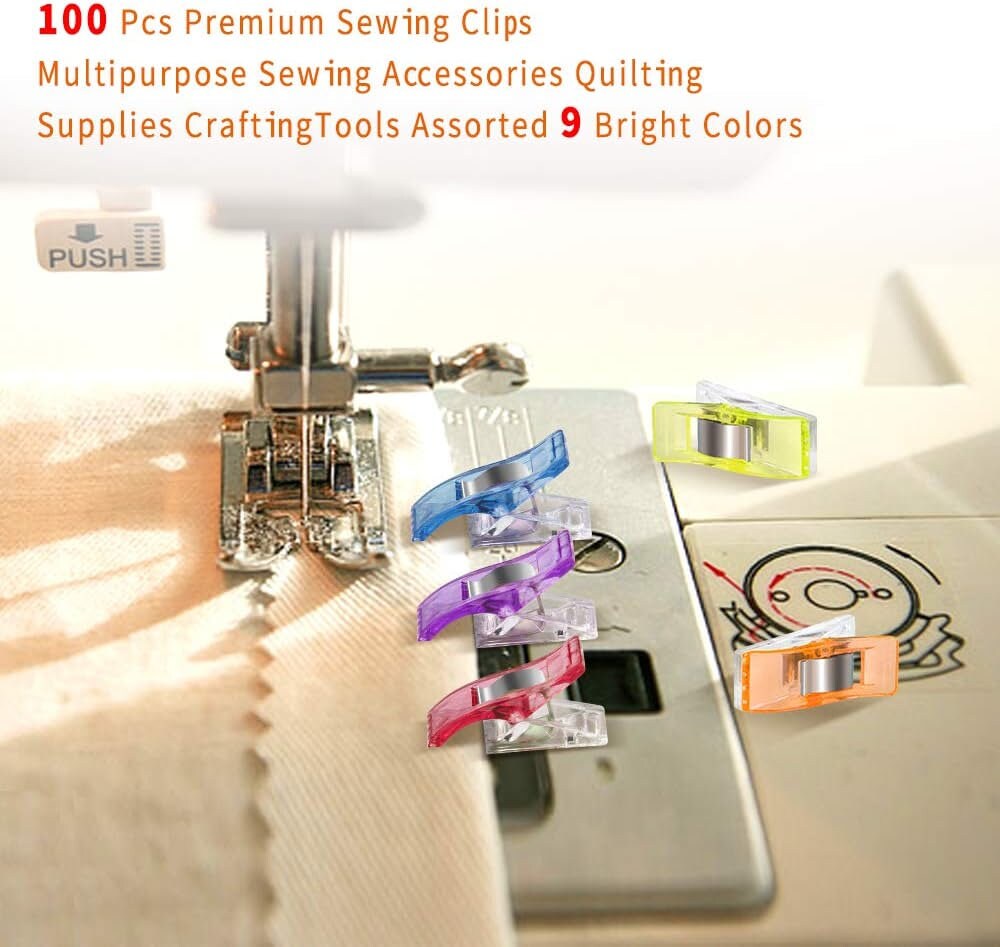 Quilting Clips with Tin Box Package, Assorted Colors, Pack of 100