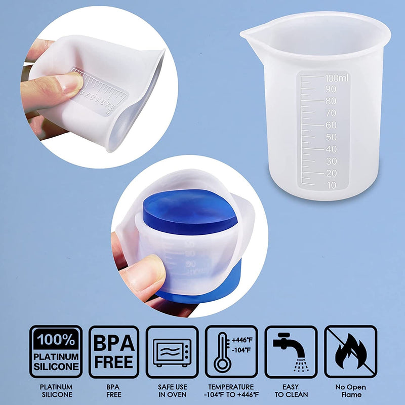 Silicone Measuring Cups and Tools Set Resin Mixing Cups for Epoxy Resin  Casting