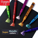 12 Colors Super Metallic Paint Marker For Rock Painting | Ceramic | Glass | Wood  Fabric