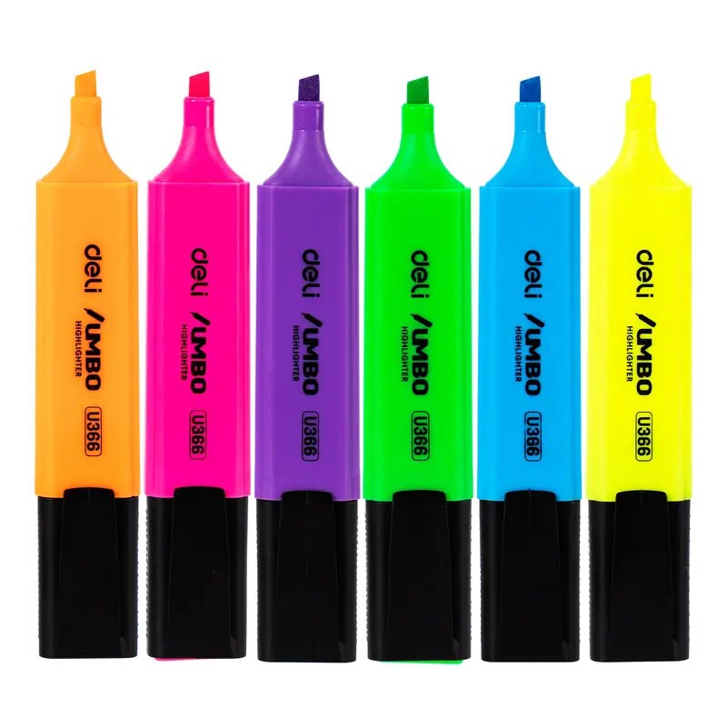 Deli Highlighters Pastel Markers | Chisel Tip 4/6 Colors Pens | Journaling Students | Adults In Office | School