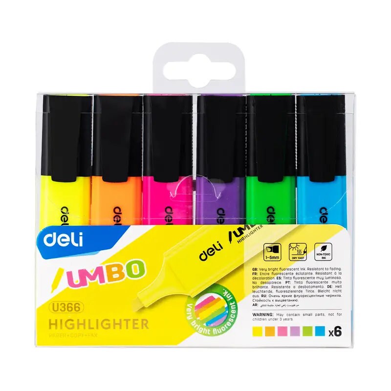 Deli Highlighters Pastel Markers | Chisel Tip 4/6 Colors Pens | Journaling Students | Adults In Office | School