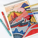 12 | 24 Colors Acrylic Markers Brush Pens For Fabric Rock Painting Pen Ceramic Glass Canvas DIY Card Making Art Supplies