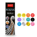 12 | 24 Colors Acrylic Markers Brush Pens For Fabric Rock Painting Pen Ceramic Glass Canvas DIY Card Making Art Supplies