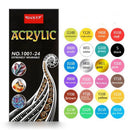 12 | 24 Colors Acrylic Markers Brush Pens For Fabric Rock Painting Pen Ceramic Glass Canvas DIY Card Making Art Supplies