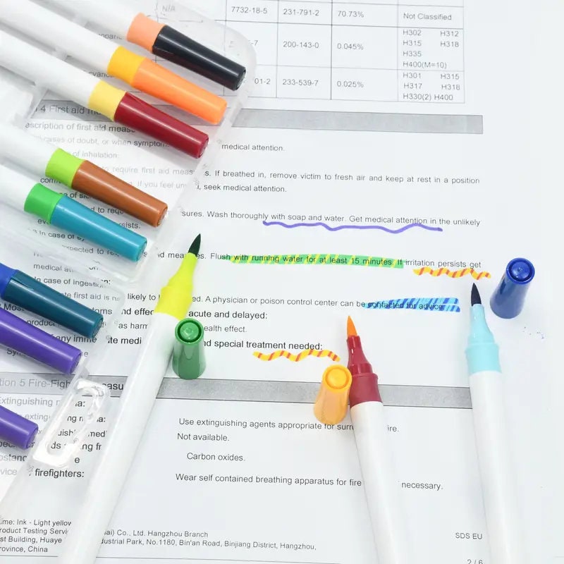 12pcs/Set MACACO Dual Tip Marker Pens Assorted Colors Pen With Hard Box Magic Pens