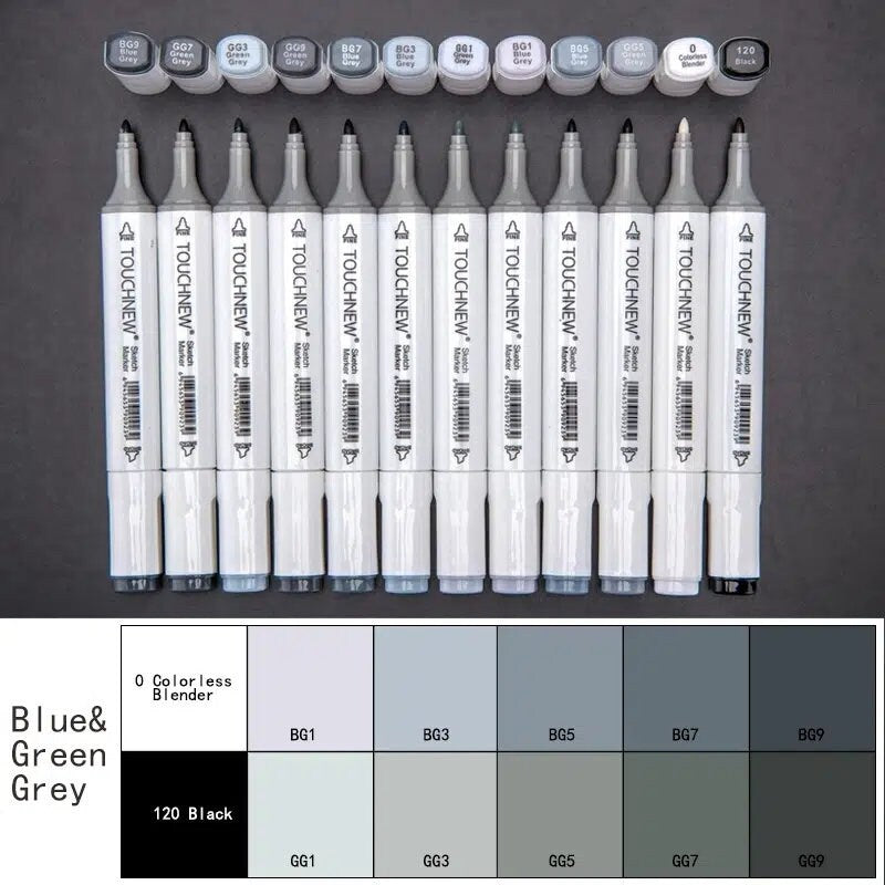 12pcs | Set Double Head Marker Dual Tips Alcohol Based Art Marker For Drawing Manga Mark Art Supplier