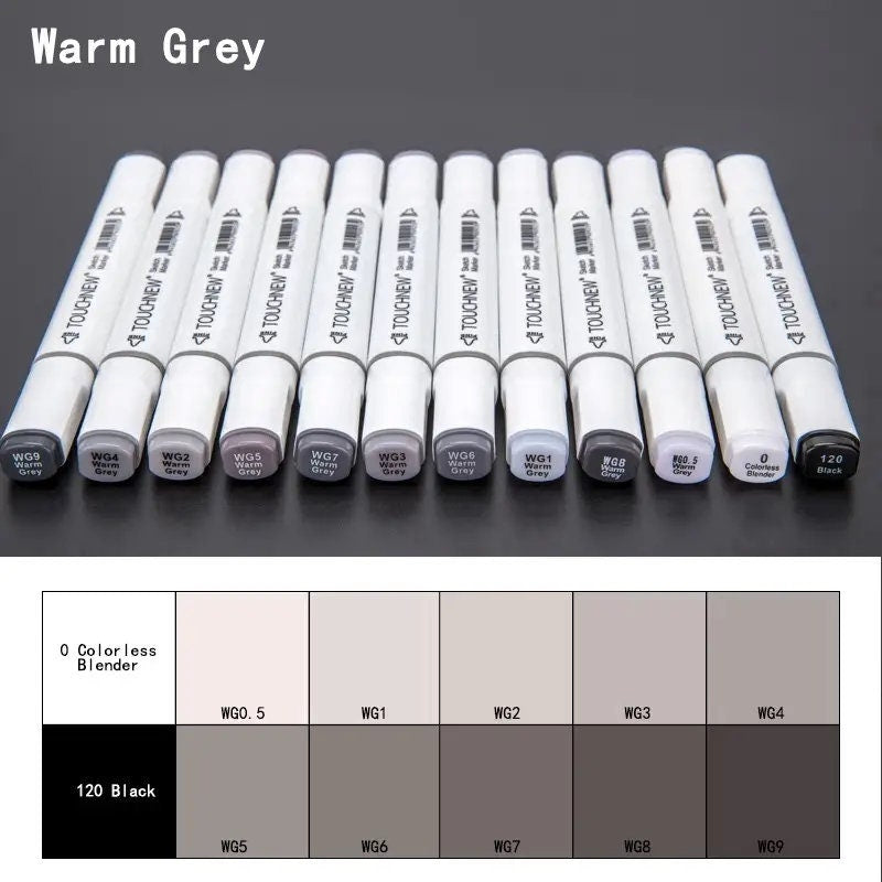 12pcs | Set Double Head Marker Dual Tips Alcohol Based Art Marker For Drawing Manga Mark Art Supplier