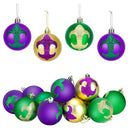 Wataya | 12 2.3 Inch Mardi Gras Ball Ornaments | Mardi's Unbreakable Hanging Ornaments