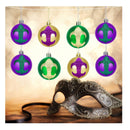 Wataya | 12 2.3 Inch Mardi Gras Ball Ornaments | Mardi's Unbreakable Hanging Ornaments
