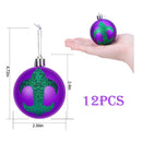 Wataya | 12 2.3 Inch Mardi Gras Ball Ornaments | Mardi's Unbreakable Hanging Ornaments