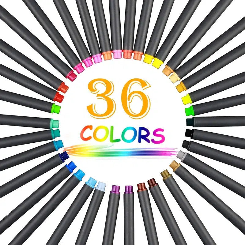 12colors | 36 Colors Journal Planner Pens | Colored Fine Point Markers Drawing Pens | Porous Fineliner Pen