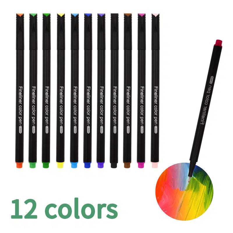 12colors | 36 Colors Journal Planner Pens | Colored Fine Point Markers Drawing Pens | Porous Fineliner Pen