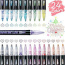 8/12/24 Colors Outline Markers Self | Double Line Self-Outline Metallic Pens