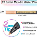 20 Colors Thick Metallic Markers