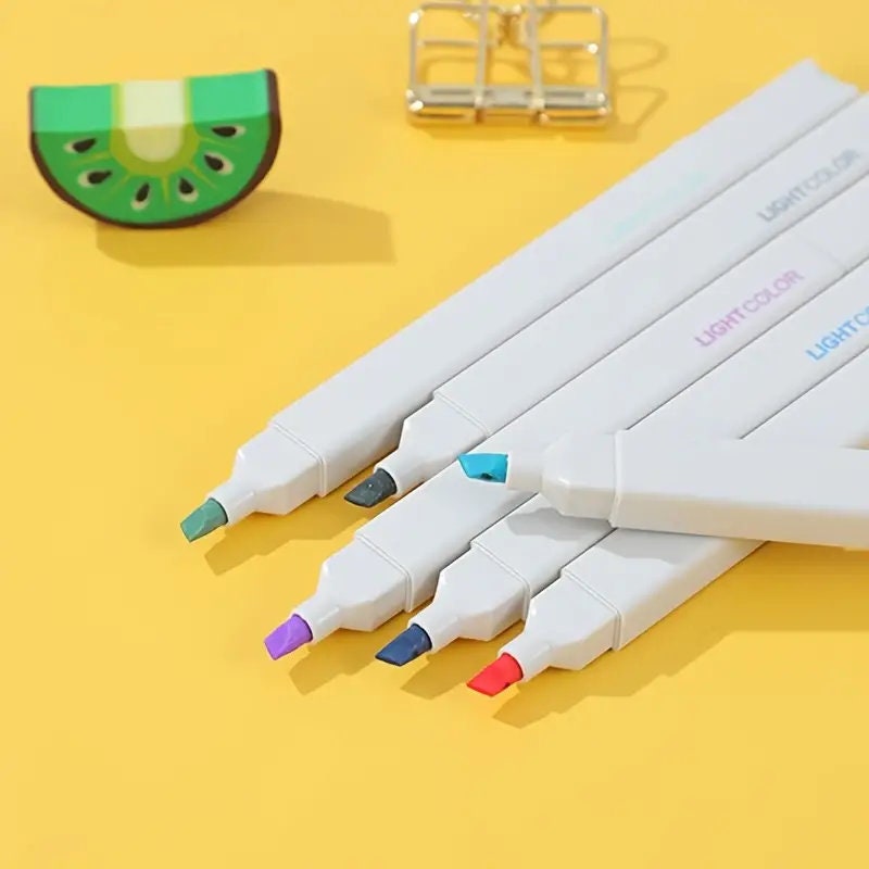 6pcs/set Double-ended Color Fluorescent Marker Pens | Suitable For Coloring Log Mark Drawing | Art School