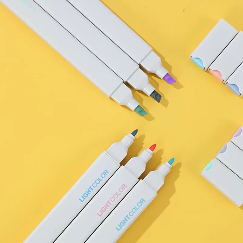 6pcs/set Double-ended Color Fluorescent Marker Pens | Suitable For Coloring Log Mark Drawing | Art School