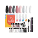 Dip Powder Nail Kit Starter | Dipping Powder for French Nails No Lamp Needed | Colors Nude Gray Pink 8