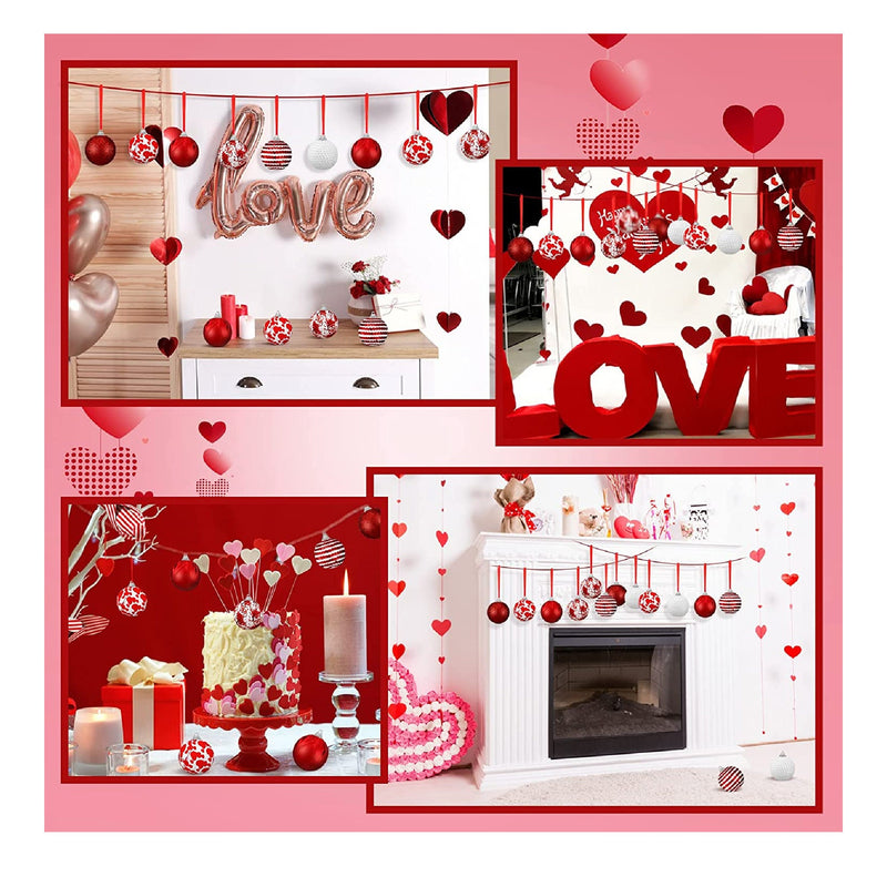 16 Pieces Valentine's Day Tree Toppers | Hanging Tree Ornaments | Valentine's Day Decoration