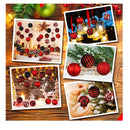 12 Pieces Christmas Ball Tree Ornament | Red and Black Buffalo Check Ball Ornament | Ball Wrapped In Red And Black Checkered Fabric