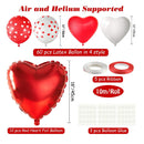 MIAHART I Love You Balloons Valentine Balloon Kit 12 Red Heart Foil Helium Balloons 60 Latex Balloons