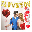 MIAHART I Love You Balloons Valentine Balloon Kit 12 Red Heart Foil Helium Balloons 60 Latex Balloons