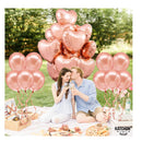 Large Balloon With Rose Gold Heart | 20 Pack | Rose Gold Heart Shaped Balloons | Metallic Pink Heart Balloons