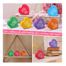 6 Heart Shaped Valentine's Day Wooden Signs | Home Decoration | Heart Shaped Conversation Posters | Heart Tiered Tray Decoration