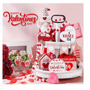 10 Piece Farmhouse Tiered Tray Decor | Mini Wooden Signs | Decoration For Valentine's Day