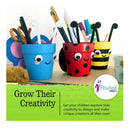 Pinwheel Crafts | Kids Potting Kit | Art Kit For Children From 4 To 6 Years | Comes With 3 Pots | 8 Paintings | 2 Brushes And Much More