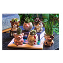 Matty's Garden Animal | Set of 6 Ceramic Succulent Planters | 2.5 Inch Small Cactus Pots With Drainage Hole