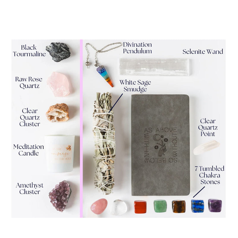 Healing Crystal Set | 17 Pieces | Real Crystals And Healing Stones | Crystal Box Of Chakra Stones