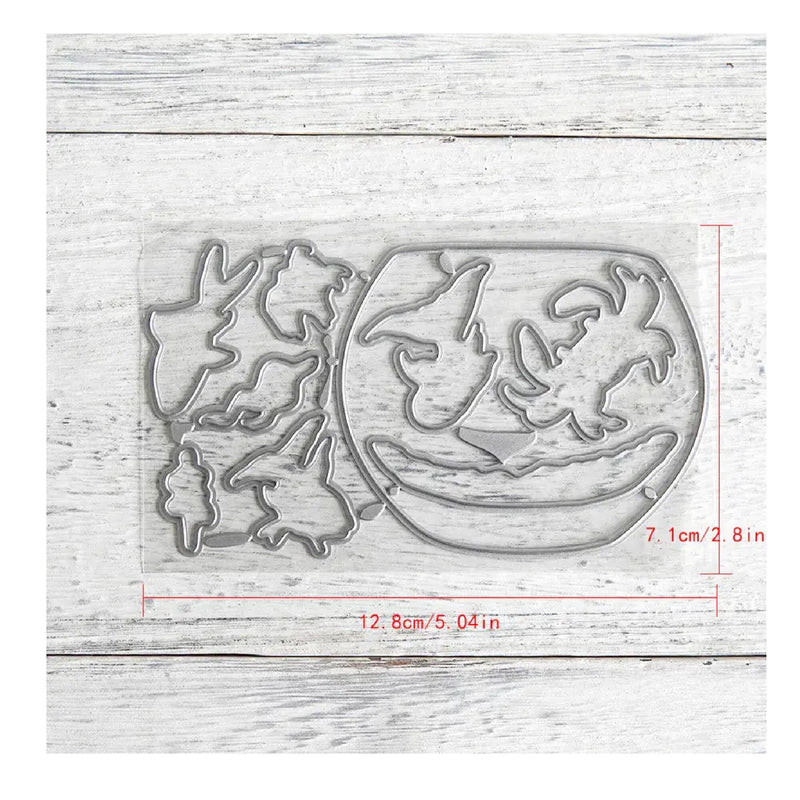 Marine Aquarium Stamps And Cutting Dies DIY Scrapbooking Silicone Stamps Metal Dies Card