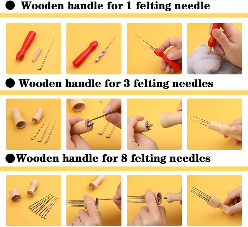 Needle Felting Starter Kit with Storage Bag | 385 Pcs Complete Needle Felting Tools and Supplies, Wool Felting Kit with Wool Felt Tools