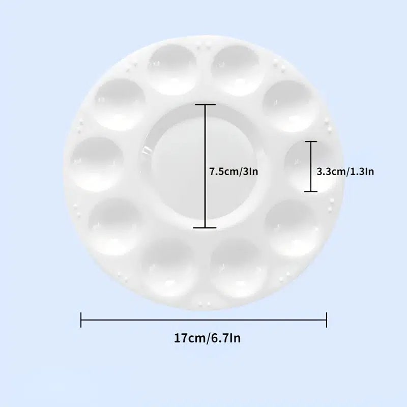 4pcs Children's Painting Supplies Round Palette 10 Hole Palette Plastic Paint Tray