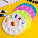 4pcs 4-color Round Palette 10-hole Plastic Palette Student Art Painting Pigment Special Palette Painting Palettes
