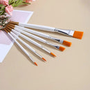 6pcs White Nylon Paintbrush Set