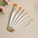6pcs White Nylon Paintbrush Set